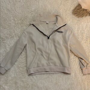 Girls SHEIN Cream Quarter-Zip Fleece Pullover Sized 12